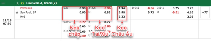 bảng kèo trận đấu Palmeiras vs Sao Paulo