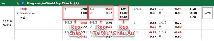 bảng kèo trận đấu Pháp vs Kazakhstan