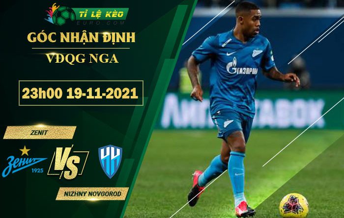 soi kèo Zenit vs Nizhny Novgorod