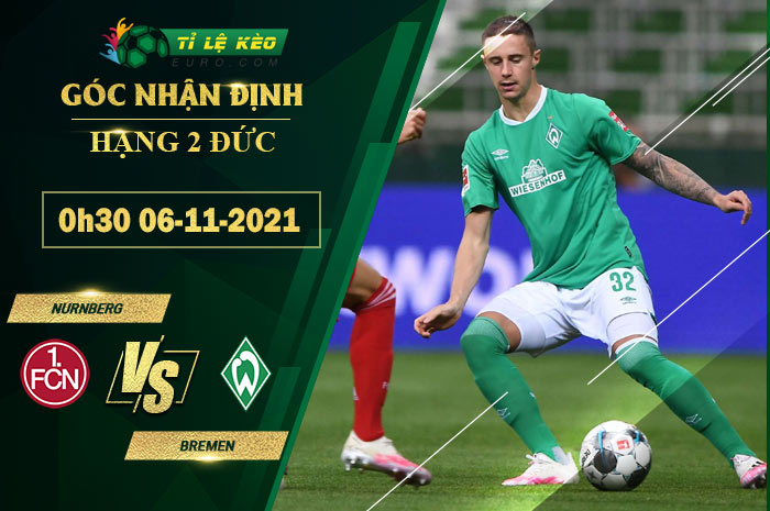 chi tiết kèo đấu Nurnberg vs Bremen