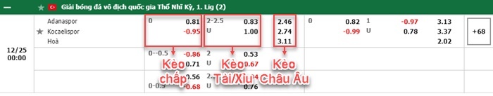 bảng kèo trận đấu Adanaspor vs Kocaelispor