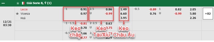bảng kèo trận đấu Lecce vs Vicenza
