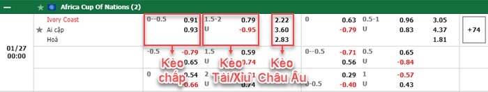 bảng kèo trận đấu Bờ Biển Ngà vs Ai Cập