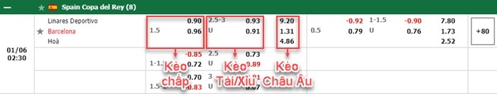 thông số đối đầu trận đấu Linares vs Barcelona