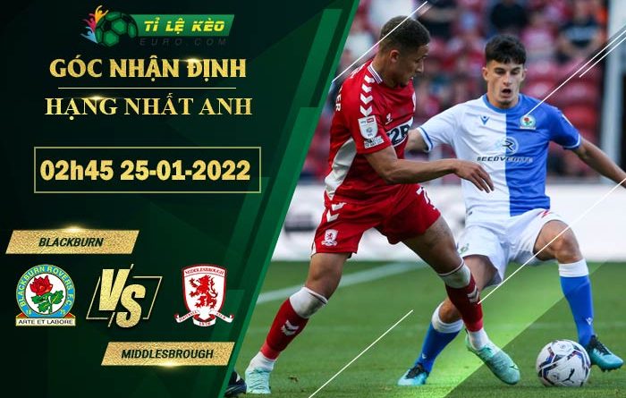 chi tiết kèo đấu Blackburn vs Middlesbrough