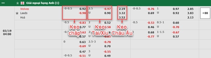 bảng kèo trận đấu Wolves vs Leeds United
