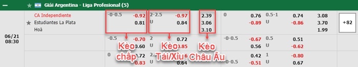 bảng kèo trận đấu Independiente vs Estudiantes