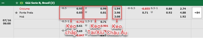 bảng kèo trận đấu Criciuma vs Ponte Preta