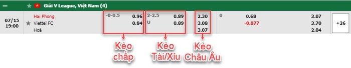 bảng kèo trận đấu Hải Phòng vs Viettel