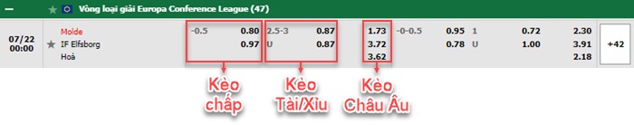 bảng kèo trận đấu Molde vs Elfsborg