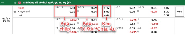 bảng kèo trận đấu Molde vs Haugesund