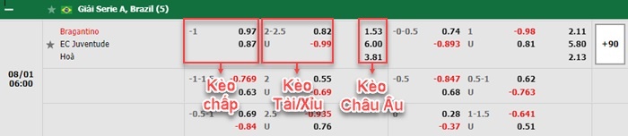 bảng kèo trận đấu RB Bragantino vs Juventude