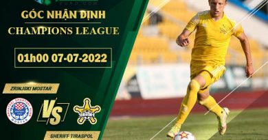 soi kèo Zrinjski Mostar vs Sheriff Tiraspol