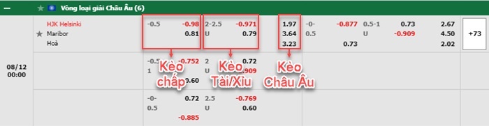 bảng kèo trận đấu HJK Helsinki vs Maribor