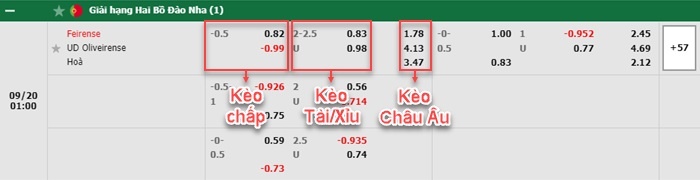 bảng kèo trận đấu Feirense vs Oliveirense