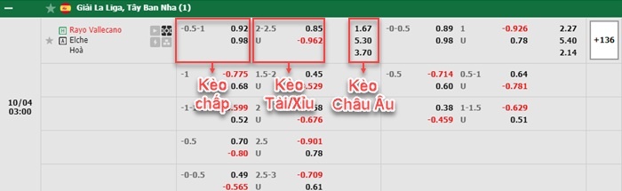 bảng kèo trận đấu Vallecano vs Elche