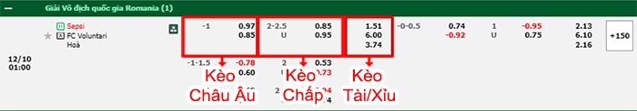 bảng kèo trận đấu Sepsi vs Voluntari