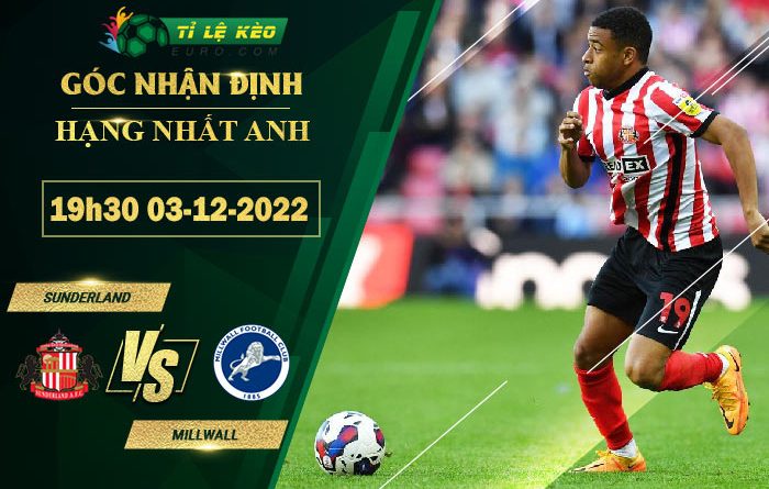 chi tiết kèo đấu Sunderland vs Millwall