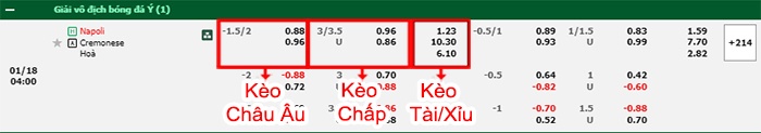 Nhận định soi kèo Napoli vs Cremonese, 03h00 ngày 18/1