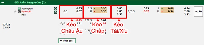 bảng kèo trận đấu Accrington Stanley vs Plymouth Argyle