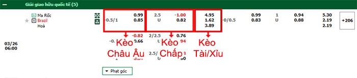 bảng kèo trận đấu Morocco vs Brazil