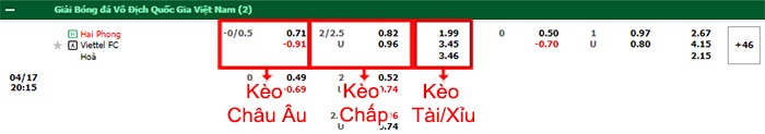 bảng kèo trận đấu Hải Phòng vs Viettel
