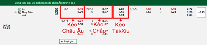 bảng kèo trận đấu Áo vs Thụy Điển