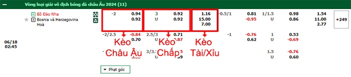 bảng kèo trận đấu Bồ Đào Nha vs Bosnia