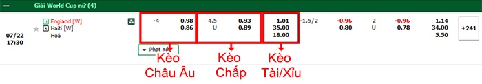 bảng kèo trận đấu Nữ Anh vs Nữ Haiti