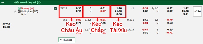 bảng kèo trận đấu Nữ Na Uy vs Nữ Philippines