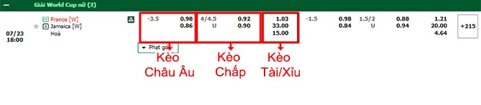bảng kèo trận đấu Nữ Pháp vs Nữ Jamaica