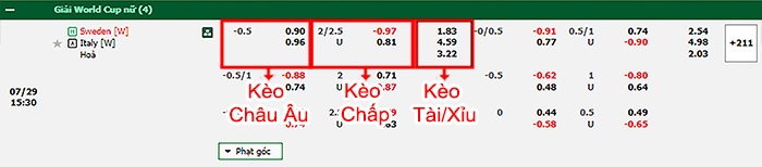 bảng kèo trận đấu Nữ Thụy Điển vs Nữ Italia