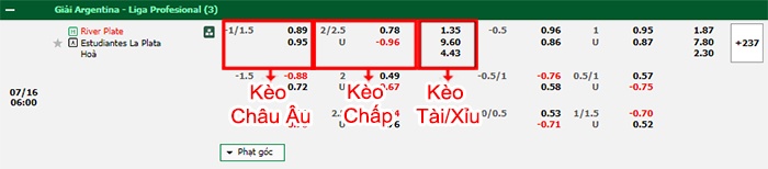 bảng kèo trận đấu River Plate vs Estudiantes