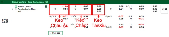 bảng kèo trận đấu Rosario Central vs Estudiantes