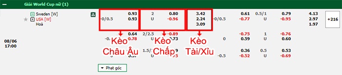 bảng kèo trận đấu Nữ Thụy Điển vs Nữ Mỹ