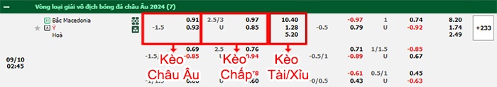 bảng kèo trận đấu Bắc Macedonia vs Italia