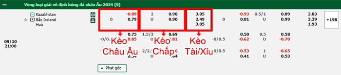 bảng kèo trận đấu Kazakhstan vs Bắc Ireland
