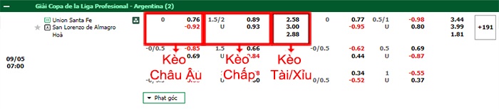 bảng kèo trận đấu Union Santa Fe vs San Lorenzo