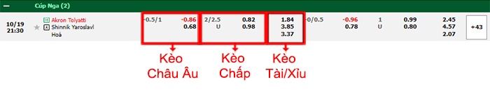 bảng kèo trận đấu Akron Togliatti vs Shinnik Yaroslavl