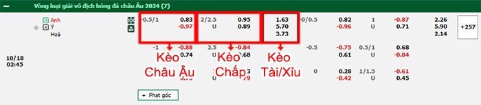 bảng kèo trận đấu Anh vs Italia
