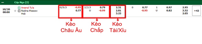 bảng kèo trận đấu Arsenal Tula vs Rodina Moscow