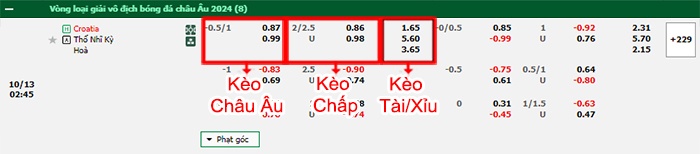 bảng kèo trận đấu Croatia vs Thổ Nhĩ Kỳ