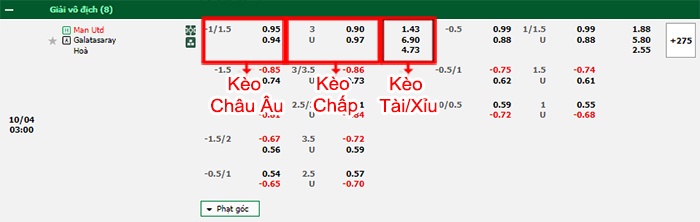 bảng kèo trận đấu Man United vs Galatasaray