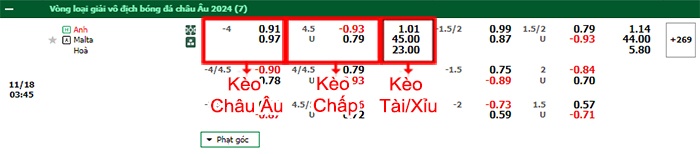 bảng kèo trận đấu Anh vs Malta