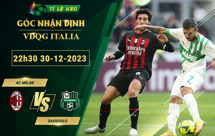 chi tiết kèo đấu AC Milan vs Sassuolo
