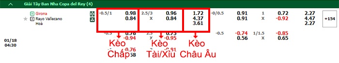 bảng kèo trận đấu Girona vs Rayo Vallecano