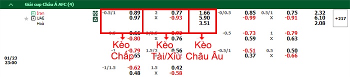 bảng kèo trận đấu Soi kèo Iran vs UAE