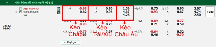 bảng kèo trận đấu Inter Miami vs Salt Lake