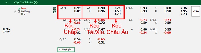 bảng kèo trận đấu Lens vs Freiburg