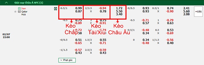 bảng kèo trận đấu Qatar vs Iran